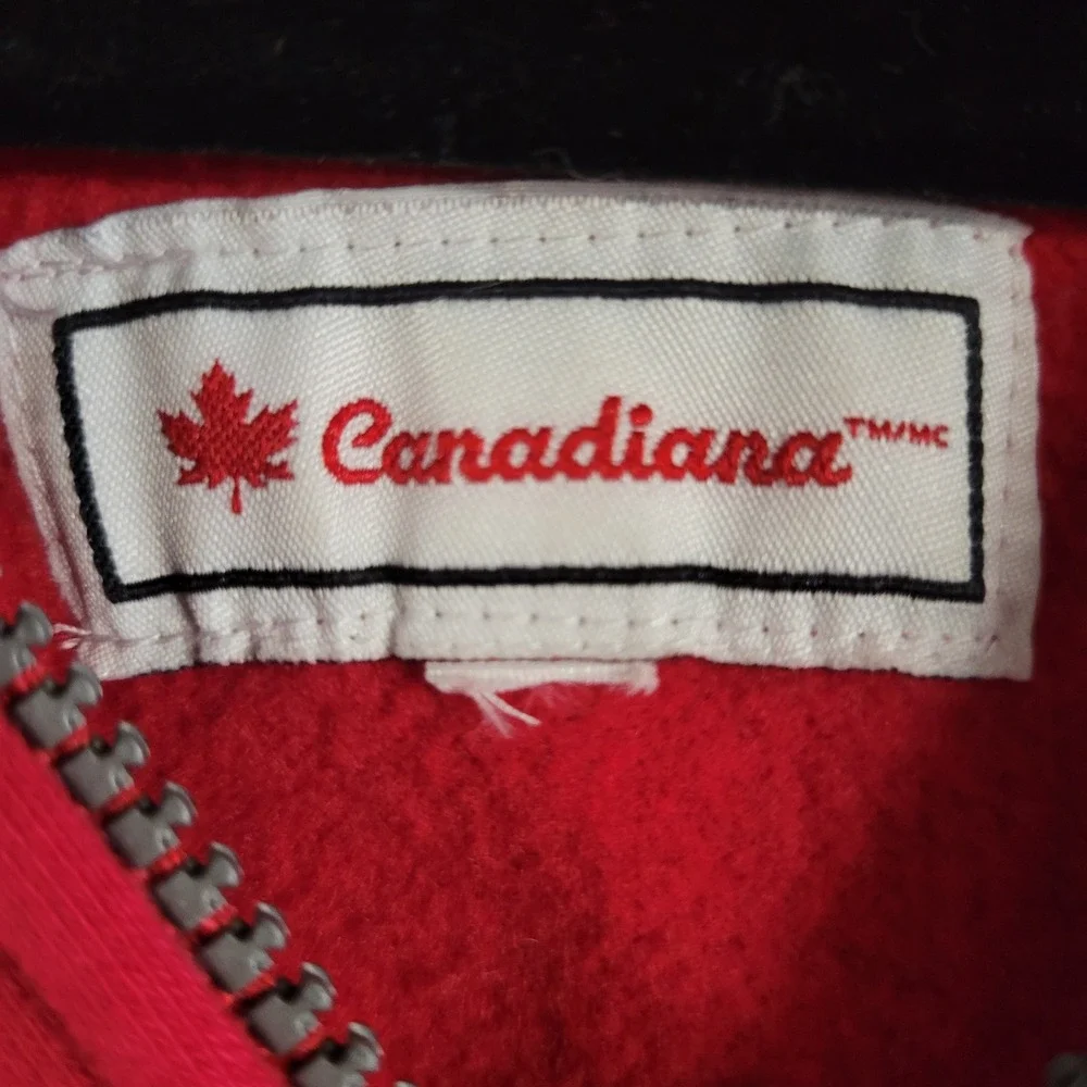 Canada Canadiana‎ Mens Red Graphic Maple Leaf Full Zip Hoodie Jacket Size 4X